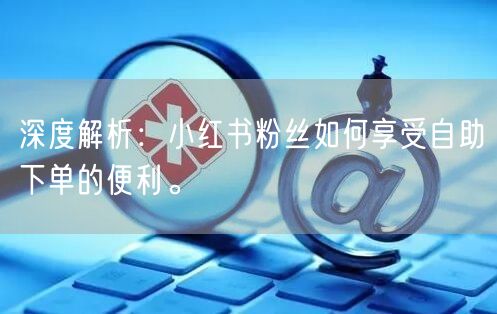 深度解析：小红书粉丝如何享受自助下单的便利。