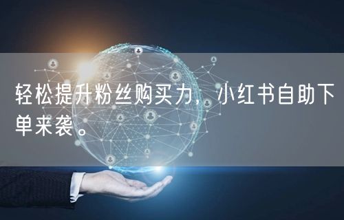 轻松提升粉丝购买力，小红书自助下单来袭。