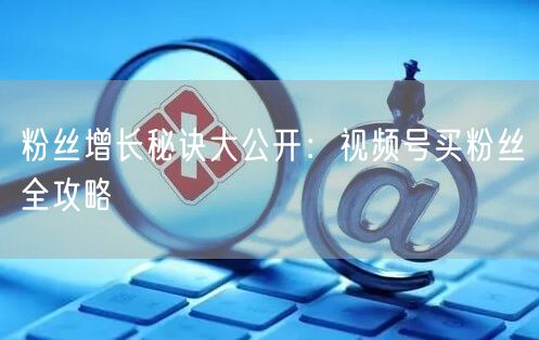 粉丝增长秘诀大公开：视频号买粉丝全攻略