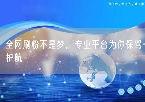 全网刷粉不是梦，专业平台为你保驾护航