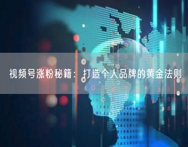 视频号涨粉秘籍：打造个人品牌的黄金法则