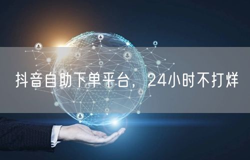 抖音自助下单平台，24小时不打烊