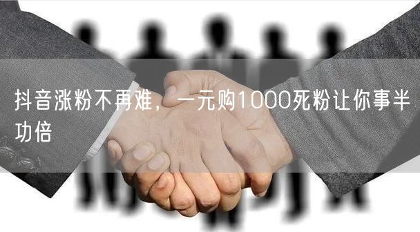 抖音涨粉不再难，一元购1000死粉让你事半功倍