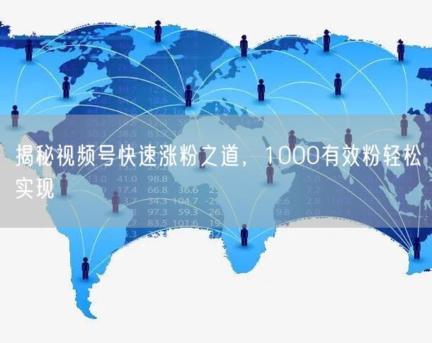 揭秘视频号快速涨粉之道，1000有效粉轻松实现