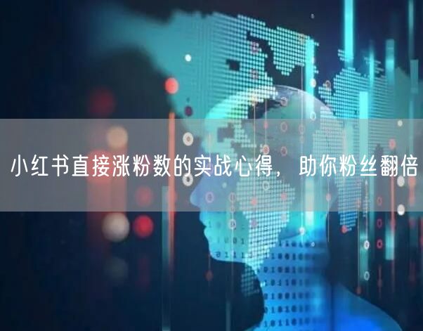 小红书直接涨粉数的实战心得，助你粉丝翻倍