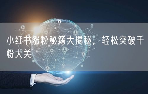 小红书涨粉秘籍大揭秘，轻松突破千粉大关