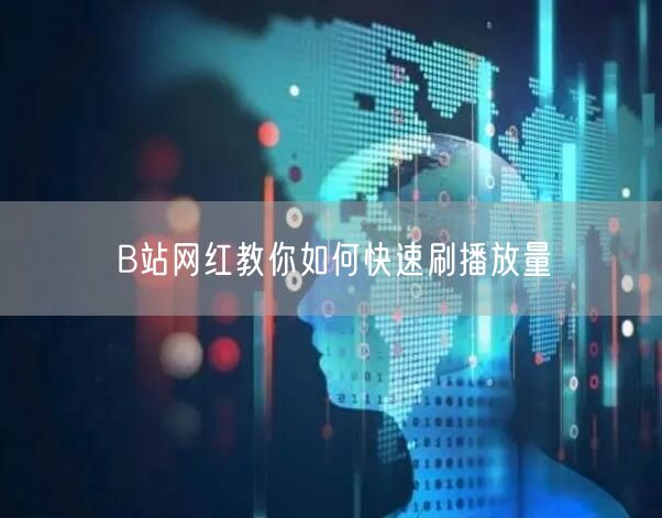 B站网红教你如何快速刷播放量