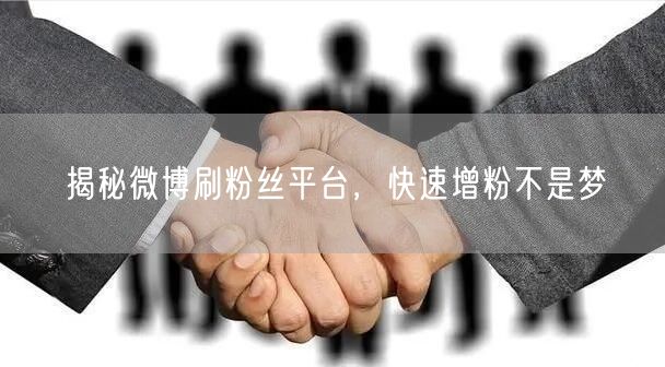 揭秘微博刷粉丝平台，快速增粉不是梦