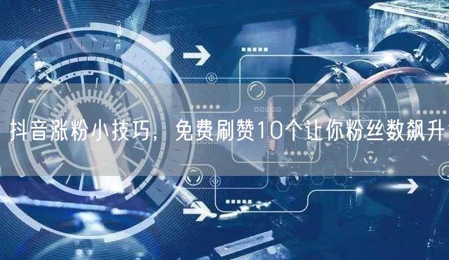 抖音涨粉小技巧，免费刷赞10个让你粉丝数飙升