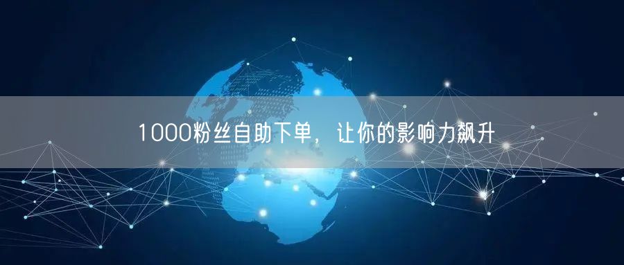 1000粉丝自助下单，让你的影响力飙升