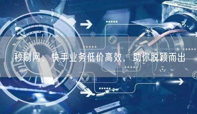 秒刷网：快手业务低价高效，助你脱颖而出