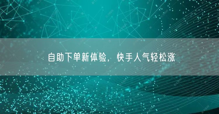 自助下单新体验，快手人气轻松涨