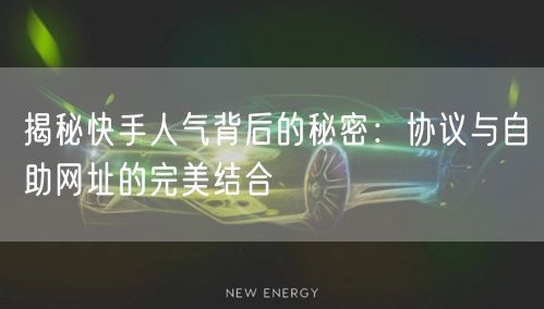 揭秘快手人气背后的秘密：协议与自助网址的完美结合