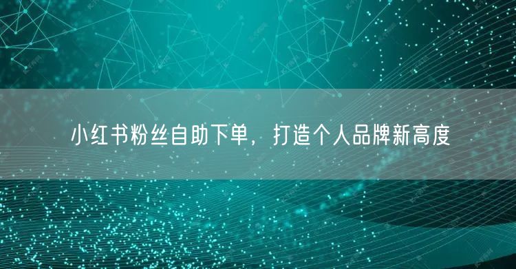 小红书粉丝自助下单，打造个人品牌新高度