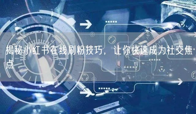 揭秘小红书在线刷粉技巧，让你快速成为社交焦点
