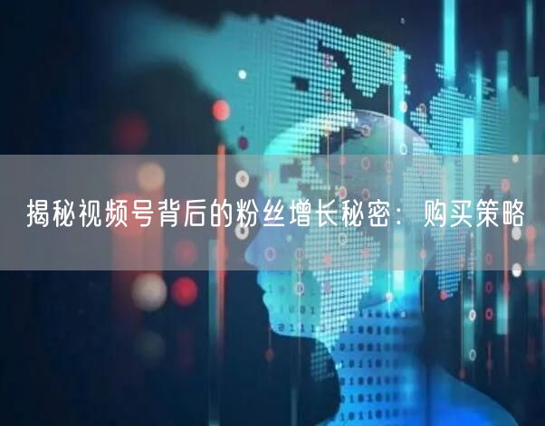 揭秘视频号背后的粉丝增长秘密：购买策略