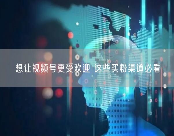 想让视频号更受欢迎 这些买粉渠道必看