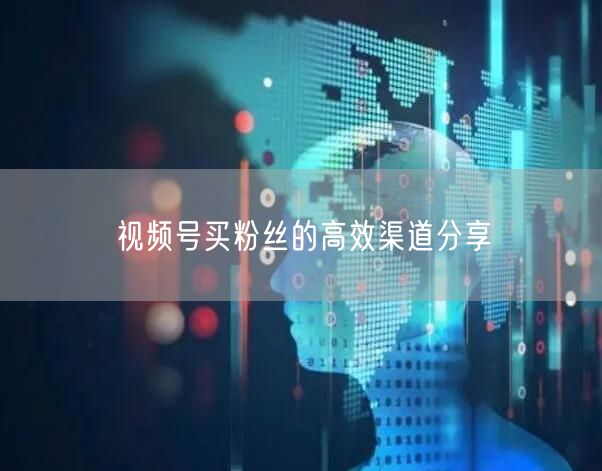 视频号买粉丝的高效渠道分享
